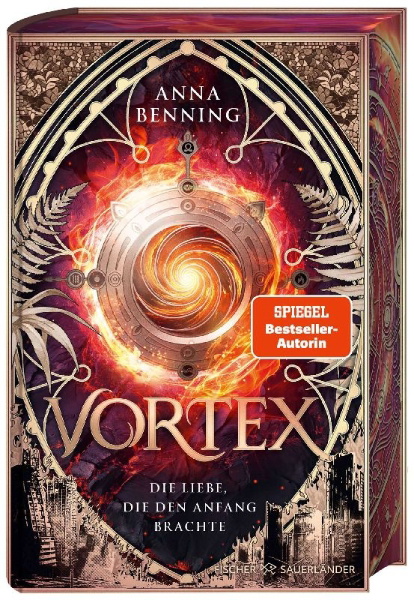 Buchcover und Innenansicht für das Buch: Vortex - Die Liebe, die den Anfang brachte Schmuckausgabe