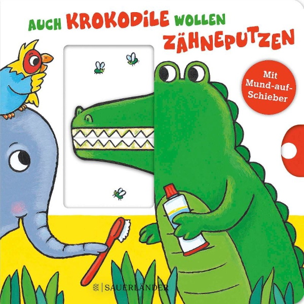 Buchcover und Innenansicht für das Buch: Auch Krokodile wollen Zähneputzen