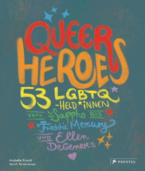 Buchcover und Innenansicht für das Buch: Queer Heroes