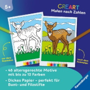 Buchcover und Innenansicht für das Buch: CreArt Malen nach Zahlen ab 5: Süße Tiere