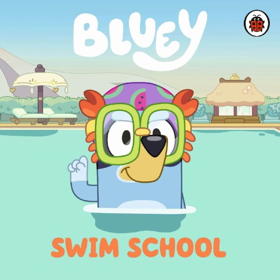 Buchcover und Innenansicht für das Buch: Bluey: Swim School