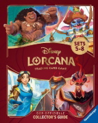 Buchcover und Innenansicht für das Buch: Disney Lorcana Trading Card Game - Der offizielle Collector's Guide: Sets 5-8 - Buch zum Spiel