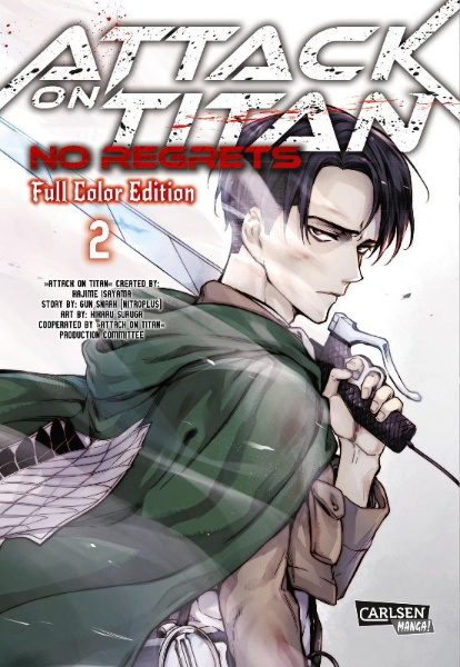 Buchcover und Innenansicht für das Buch: Attack On Titan - No Regrets Full Colour Edition 2