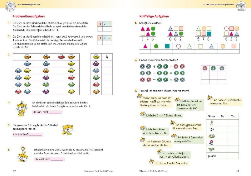 Buchcover und Innenansicht für das Buch: Lernen mit Teo und Tia Mathematik - 3. Klasse Volksschule