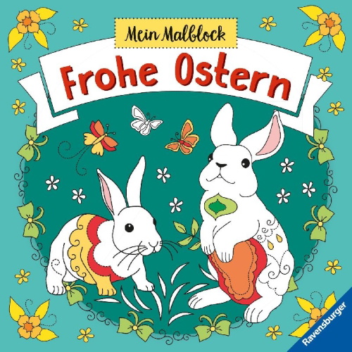 Buchcover und Innenansicht für das Buch: Mein Malblock: Frohe Ostern
