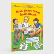 Buchcover und Innenansicht für das Buch: Conni Gelbe Reihe (Beschäftigungsbuch): Mein dickes Conni-Ausmalbuch
