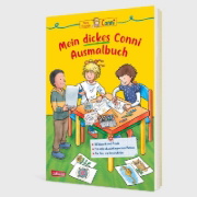 Buchcover und Innenansicht für das Buch: Conni Gelbe Reihe (Beschäftigungsbuch): Mein dickes Conni-Ausmalbuch