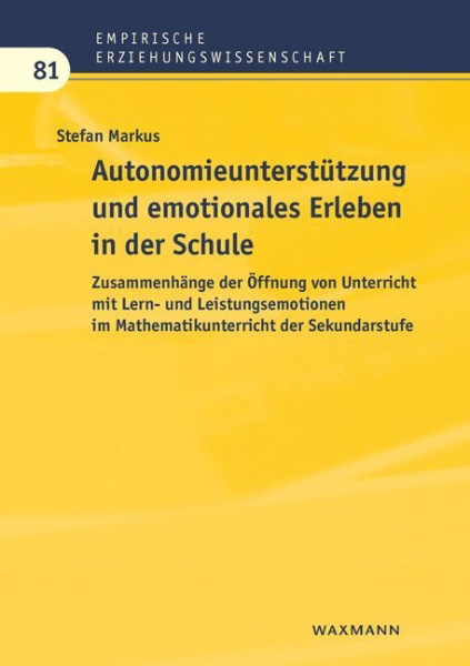 Buchcover und Innenansicht für das Buch: Autonomieunterstützung und emotionales Erleben in der Schule
