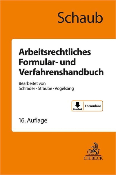 Buchcover und Innenansicht für das Buch: Arbeitsrechtliches Formular- und Verfahrenshandbuch