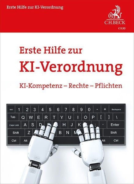 Buchcover und Innenansicht für das Buch: Erste Hilfe zur KI-Verordnung