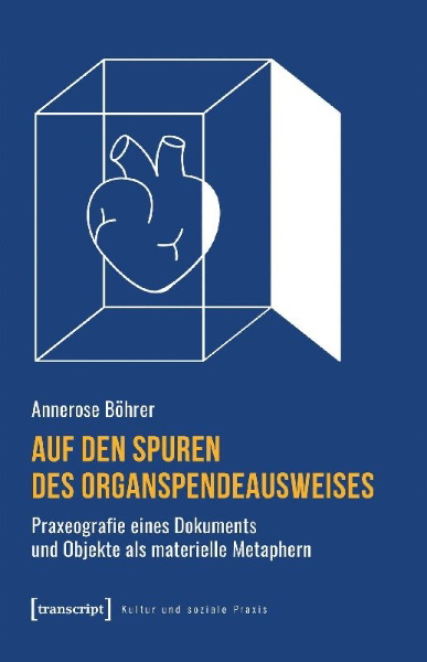 Buchcover und Innenansicht für das Buch: Auf den Spuren des Organspendeausweises