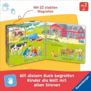 Buchcover und Innenansicht für das Buch: Was gehört wohin? Auf dem Bauernhof