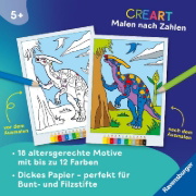 Buchcover und Innenansicht für das Buch: CreArt Malen nach Zahlen ab 5: Dinosaurier
