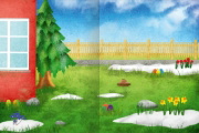 Buchcover und Innenansicht für das Buch: Das superdicke Stickerheft - Frühling