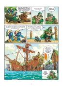 Buchcover und Innenansicht für das Buch: Die Schlümpfe und das verlorene Dorf. Band 6