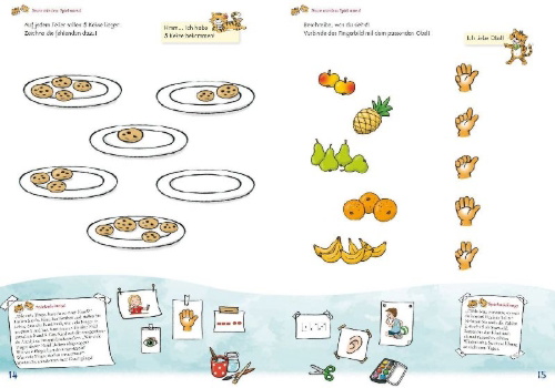 Buchcover und Innenansicht für das Buch: Lernen mit Teo und Tia - Ich lerne Rechnen - Kindergarten/Vorschule