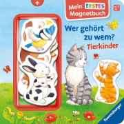 Buchcover und Innenansicht für das Buch: Mein erstes Magnetbuch - Wer gehört zu wem? Tierkinder