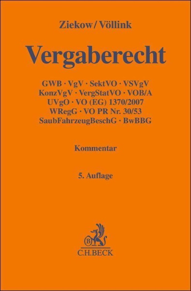 Buchcover und Innenansicht für das Buch: Vergaberecht