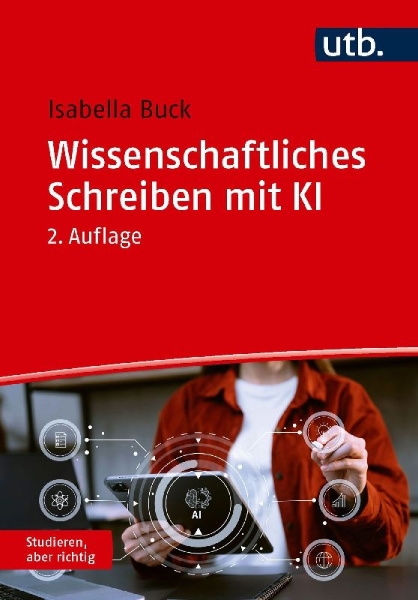 Buchcover und Innenansicht für das Buch: Wissenschaftliches Schreiben mit KI