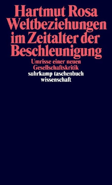 Buchcover und Innenansicht für das Buch: Weltbeziehungen im Zeitalter der Beschleunigung