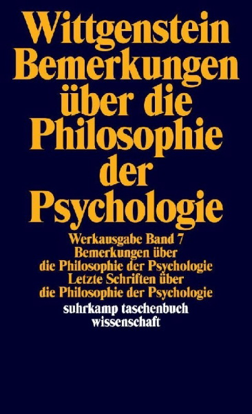 Buchcover und Innenansicht für das Buch: Bemerkungen über die Philosophie der Psychologie
