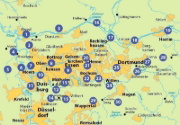 Buchcover und Innenansicht für das Buch: BVA Die 30 schönsten E-Bike Touren im Ruhrgebiet - Über Flussradwege und Alte Bahntrassen mit Knotenpunkten