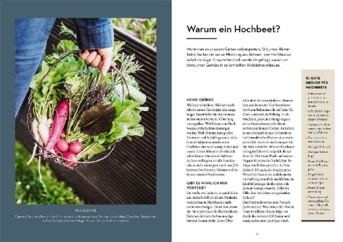 Buchcover und Innenansicht für das Buch: Hochbeet - Was mache ich wann?