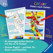 Buchcover und Innenansicht für das Buch: CreArt Malen nach Zahlen ab 7: Wilde Tiere