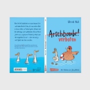 Buchcover und Innenansicht für das Buch: Arschbombe verboten