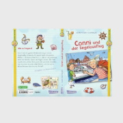 Buchcover und Innenansicht für das Buch: Abenteuerspaß mit Conni 2: Conni und der Segelausflug