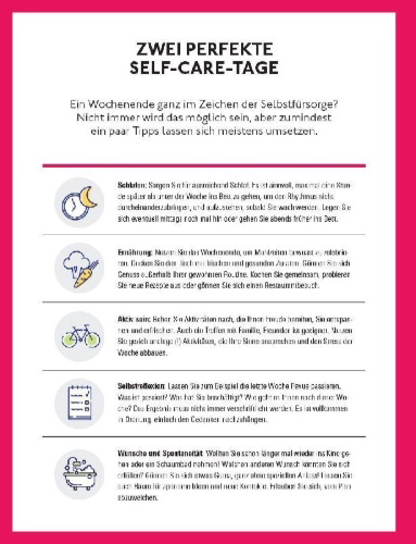 Buchcover und Innenansicht für das Buch: Self Care - sei gut zu dir
