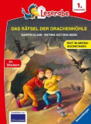 Buchcover und Innenansicht für das Buch: Das Rätsel der Drachenhöhle - Leserabe ab 1. Klasse - Erstlesebuch für Kinder ab 6 Jahren (in Großbuchstaben)