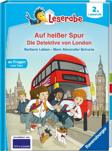 Buchcover und Innenansicht für das Buch: Leserabe 2. Lesestufe - Auf heißer Spur - Die Detektive von London