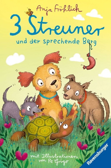 Buchcover und Innenansicht für das Buch: 3 Streuner und der sprechende Berg