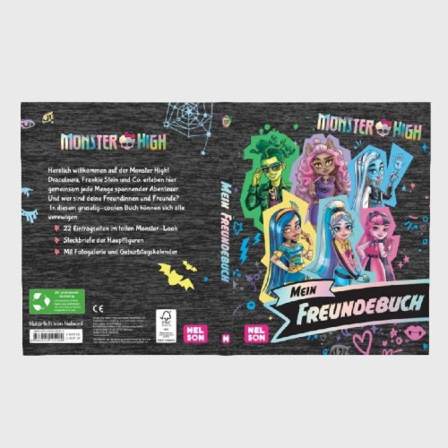Buchcover und Innenansicht für das Buch: Monster High: Mein Freundebuch