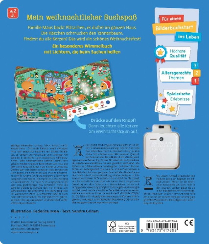 Buchcover und Innenansicht für das Buch: Mein großes Lichter-Wimmelbuch: Weihnachten