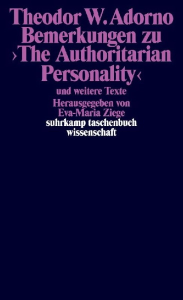 Buchcover und Innenansicht für das Buch: Bemerkungen zu >The Authoritarian Personality<