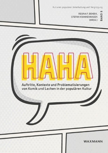Buchcover und Innenansicht für das Buch: HaHa. Auftritte, Kontexte und Problematisierungen von Komik und Lachen in der populären Kultur