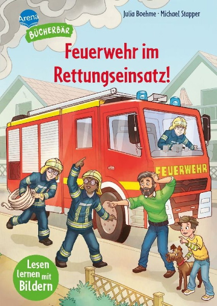 Buchcover und Innenansicht für das Buch: Feuerwehr im Rettungseinsatz!
