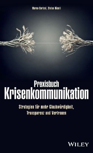 Buchcover und Innenansicht für das Buch: Praxisbuch Krisenkommunikation