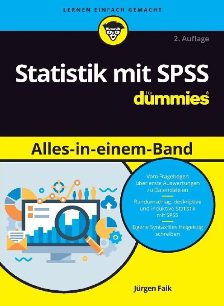 Buchcover und Innenansicht für das Buch: Statistik mit SPSS für Dummies Alles in einem Band