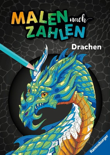 Buchcover und Innenansicht für das Buch: Malen nach Zahlen - Drachen