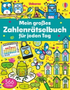 Buchcover und Innenansicht für das Buch: Mein großes Zahlenrätselbuch für jeden Tag