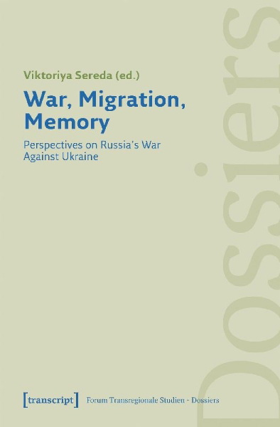 Buchcover und Innenansicht für das Buch: War, Migration, Memory