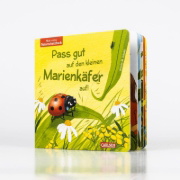 Buchcover und Innenansicht für das Buch: Pass gut auf den kleinen Marienkäfer auf