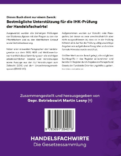 Buchcover und Innenansicht für das Buch: Handelsfachwirte