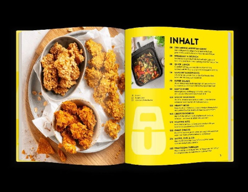 Buchcover und Innenansicht für das Buch: Zaubertopf - AIR FRYER 100 x einfach