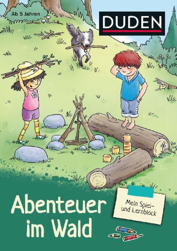 Buchcover und Innenansicht für das Buch: Mein Spiel- und Lernblock 1 - Abenteuer im Wald