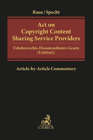 Buchcover und Innenansicht für das Buch: Act on Copyright Content Sharing Service Providers