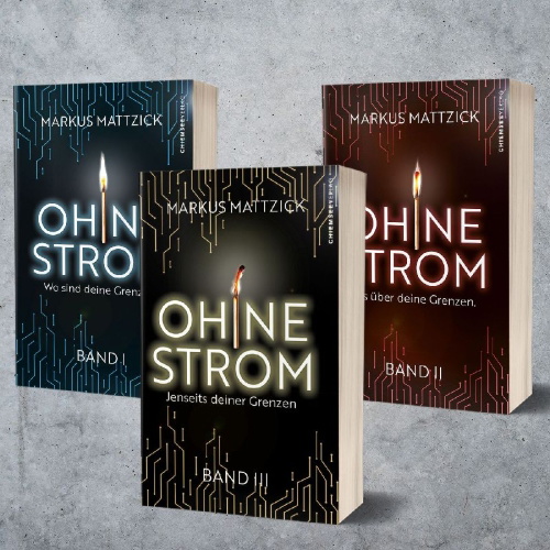Buchcover und Innenansicht für das Buch: Ohne Strom - Jenseits deiner Grenzen (Band 3)